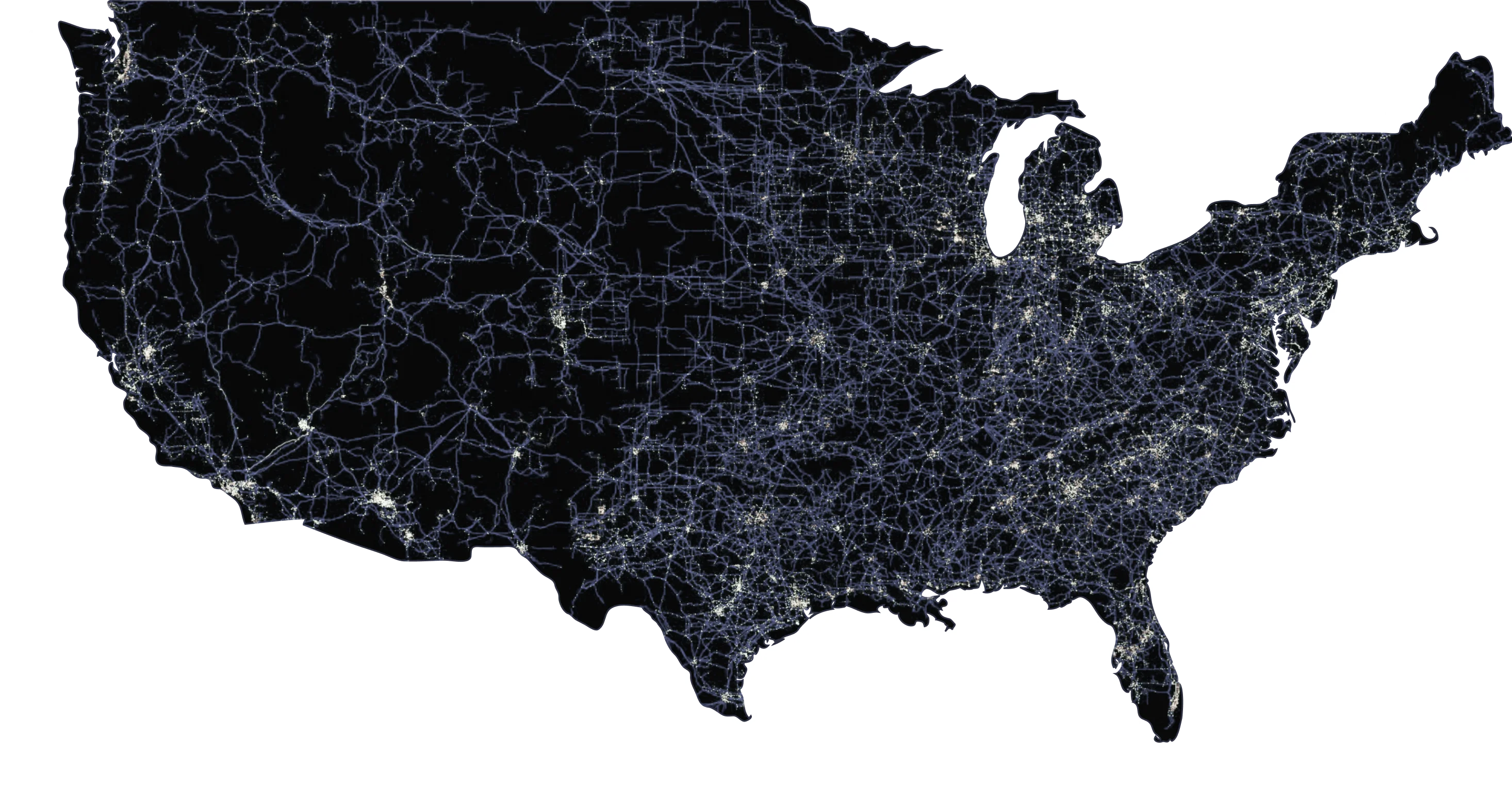 US transmission network map (dark)